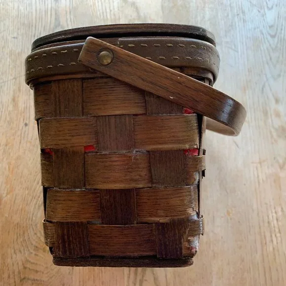 Vintage - Caro Nan - Basket Purse Painted Mushrooms Ladybug - Picture 7 of 15